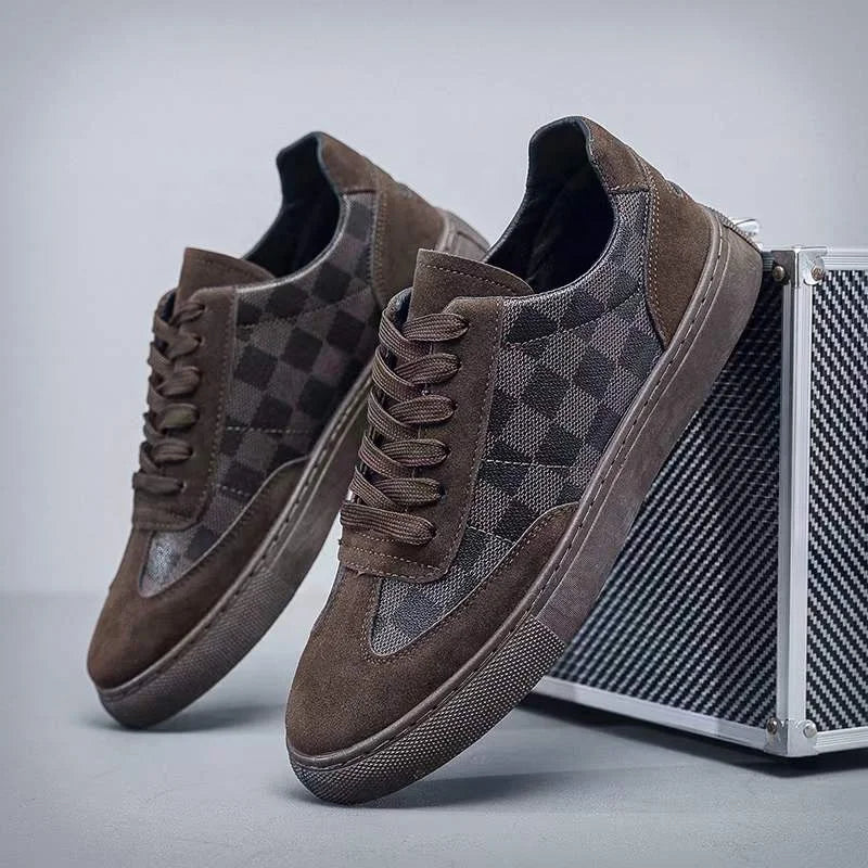 Men's Checkered Pattern Sneakers