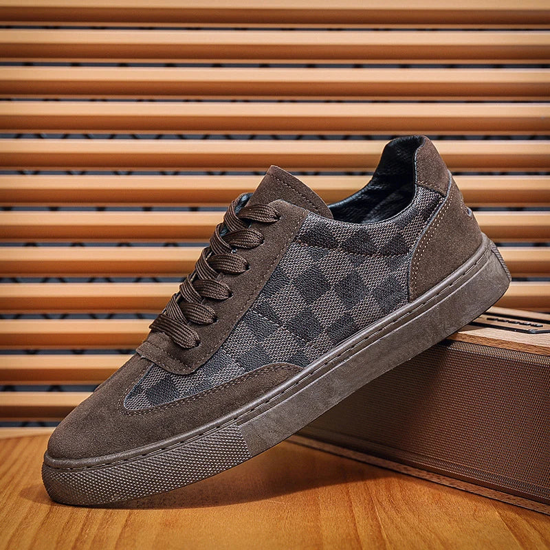 Men's Checkered Pattern Sneakers