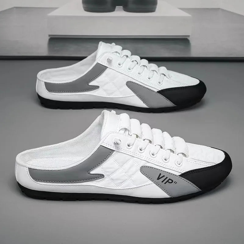 White And Gray Mule Sneakers