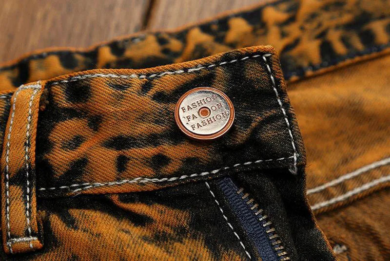 Men's Acid Wash Distressed Jeans