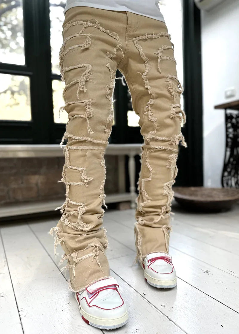 Men’s Pink Distressed Jeans