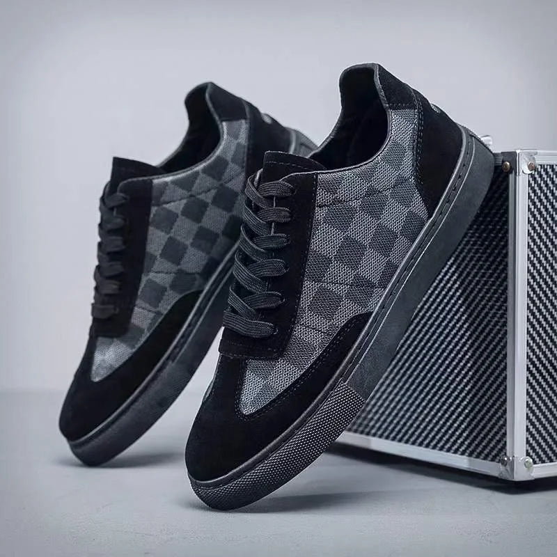Men's Checkered Pattern Sneakers