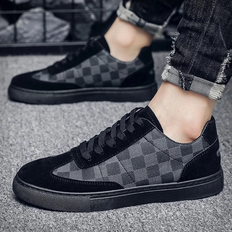 Men's Checkered Pattern Sneakers