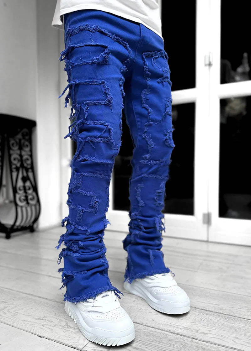 Men’s Pink Distressed Jeans