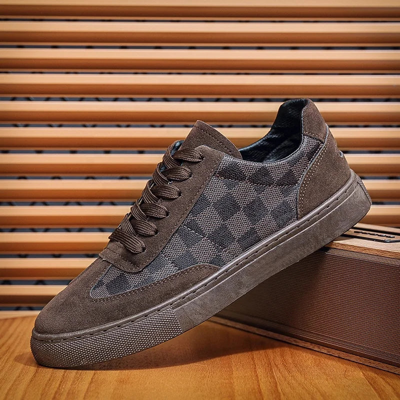 Men's Checkered Pattern Sneakers