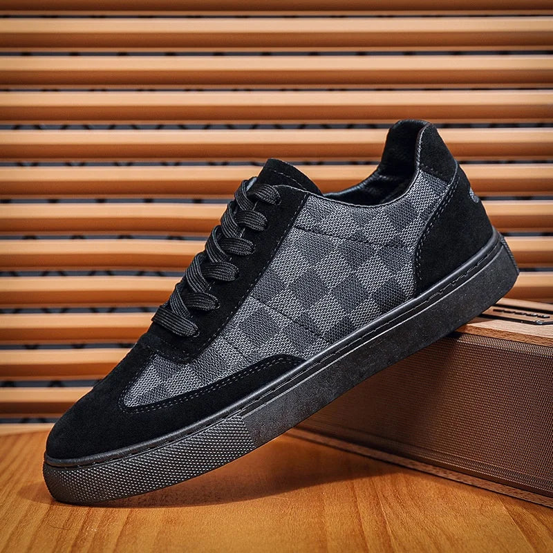 Men's Checkered Pattern Sneakers