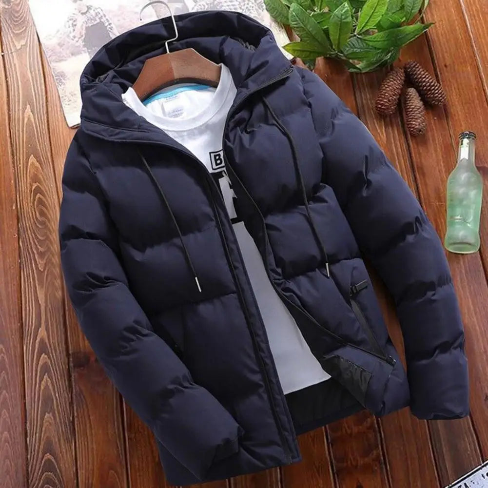 Mens Puffer Drawstring Pockets Windbreaker
