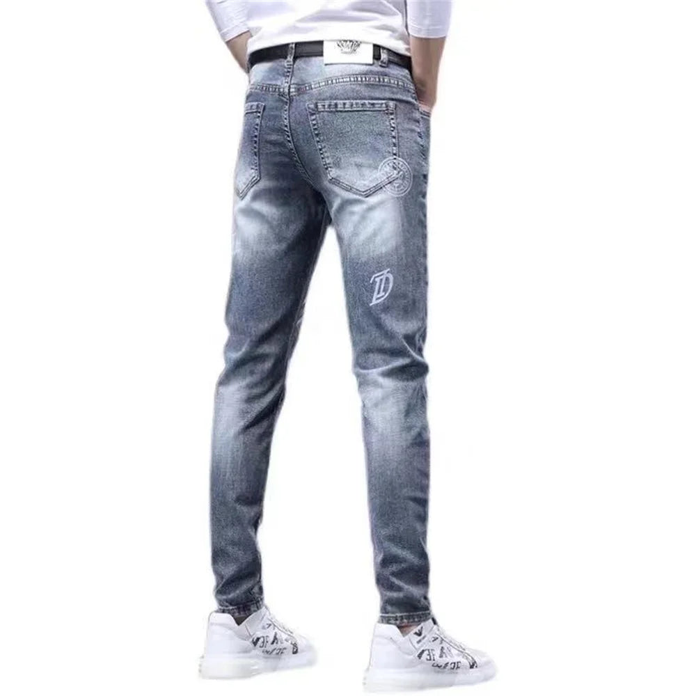 Mens Stretch Fashion Print Jeans