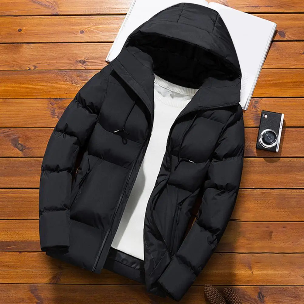 Mens Puffer Drawstring Pockets Windbreaker