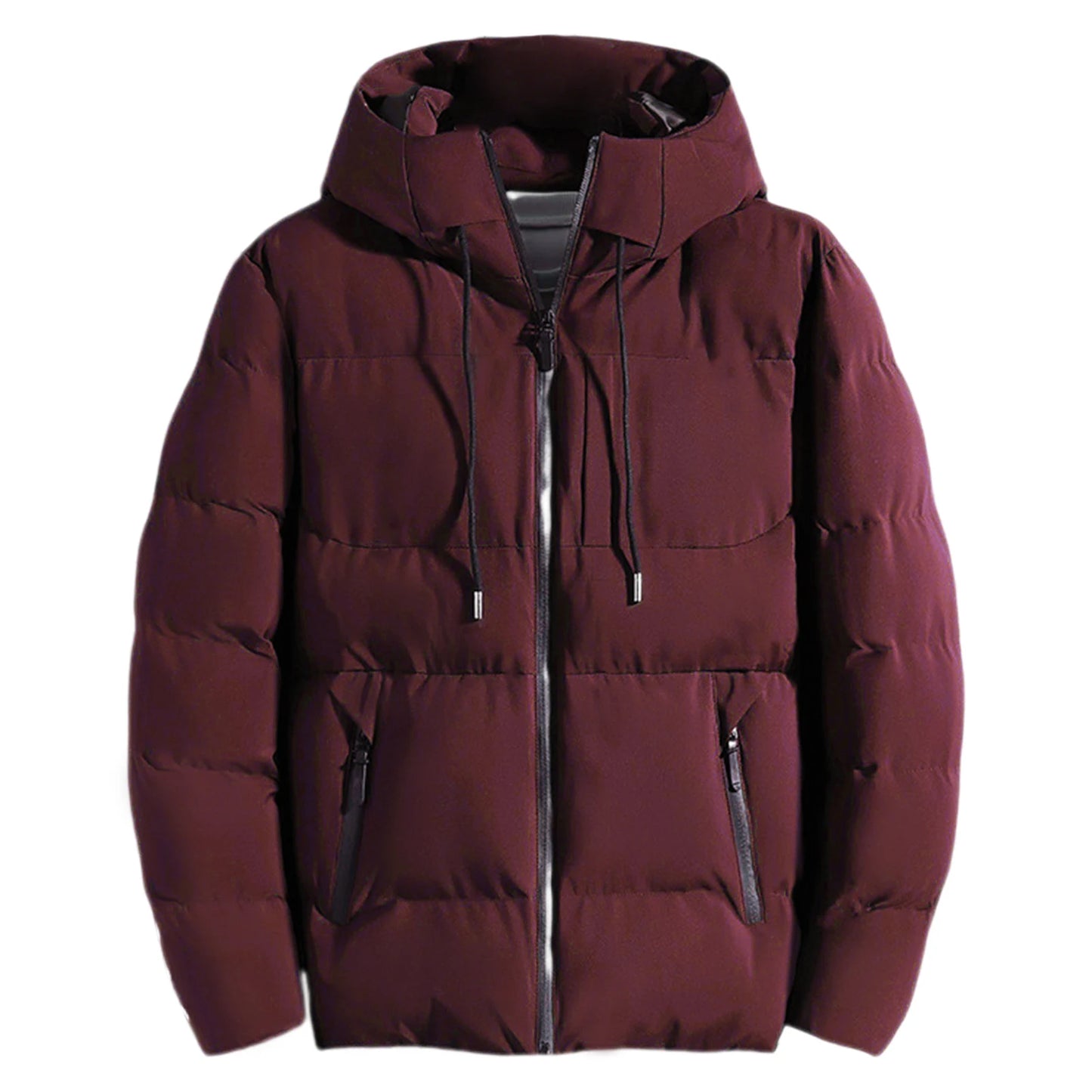 Mens Puffer Drawstring Pockets Windbreaker