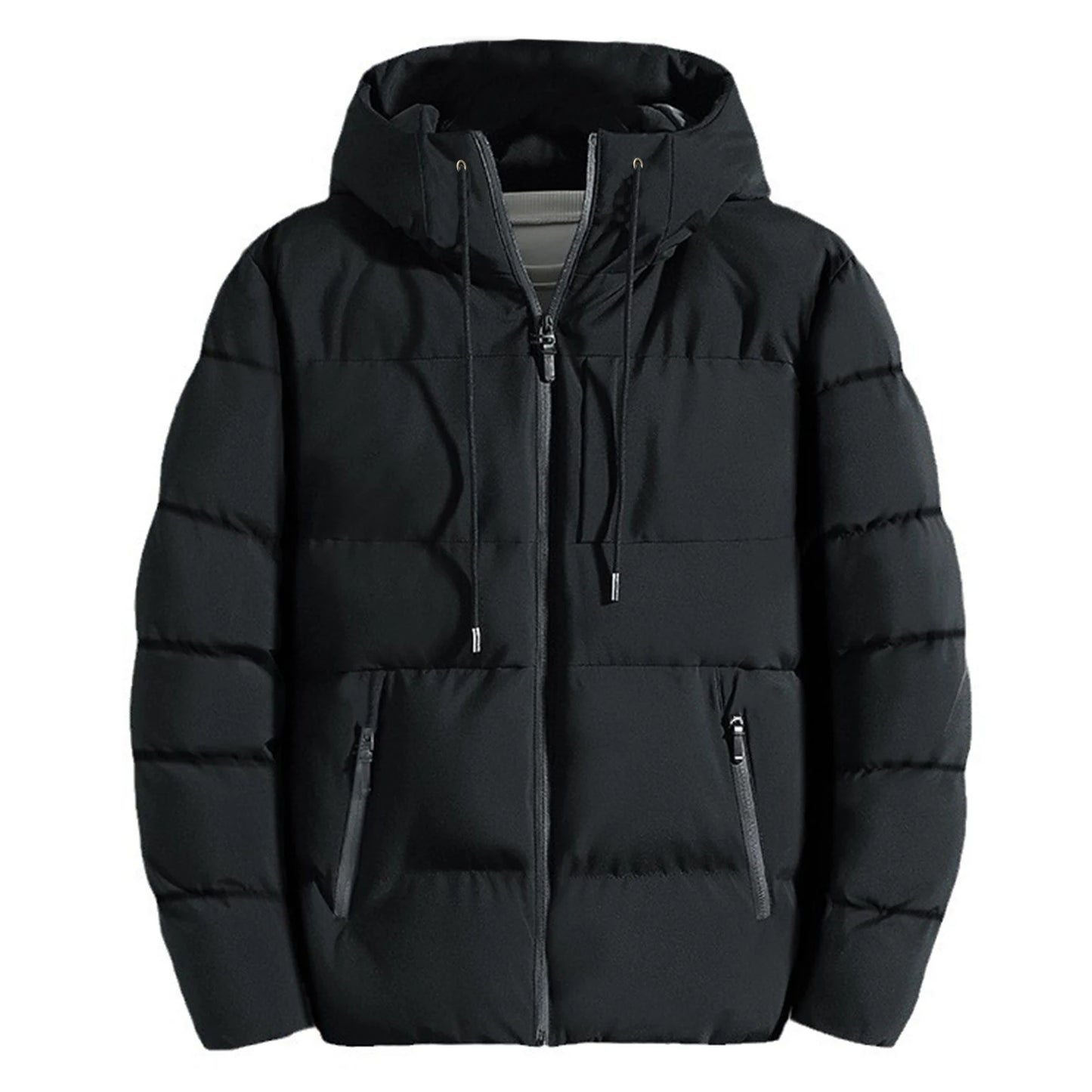 Mens Puffer Drawstring Pockets Windbreaker