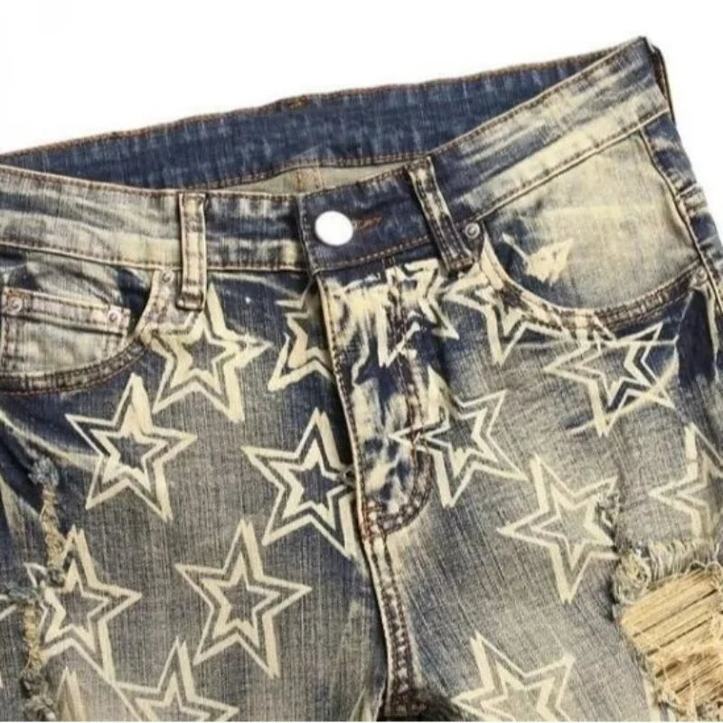 Men’s Star Ripped Jeans