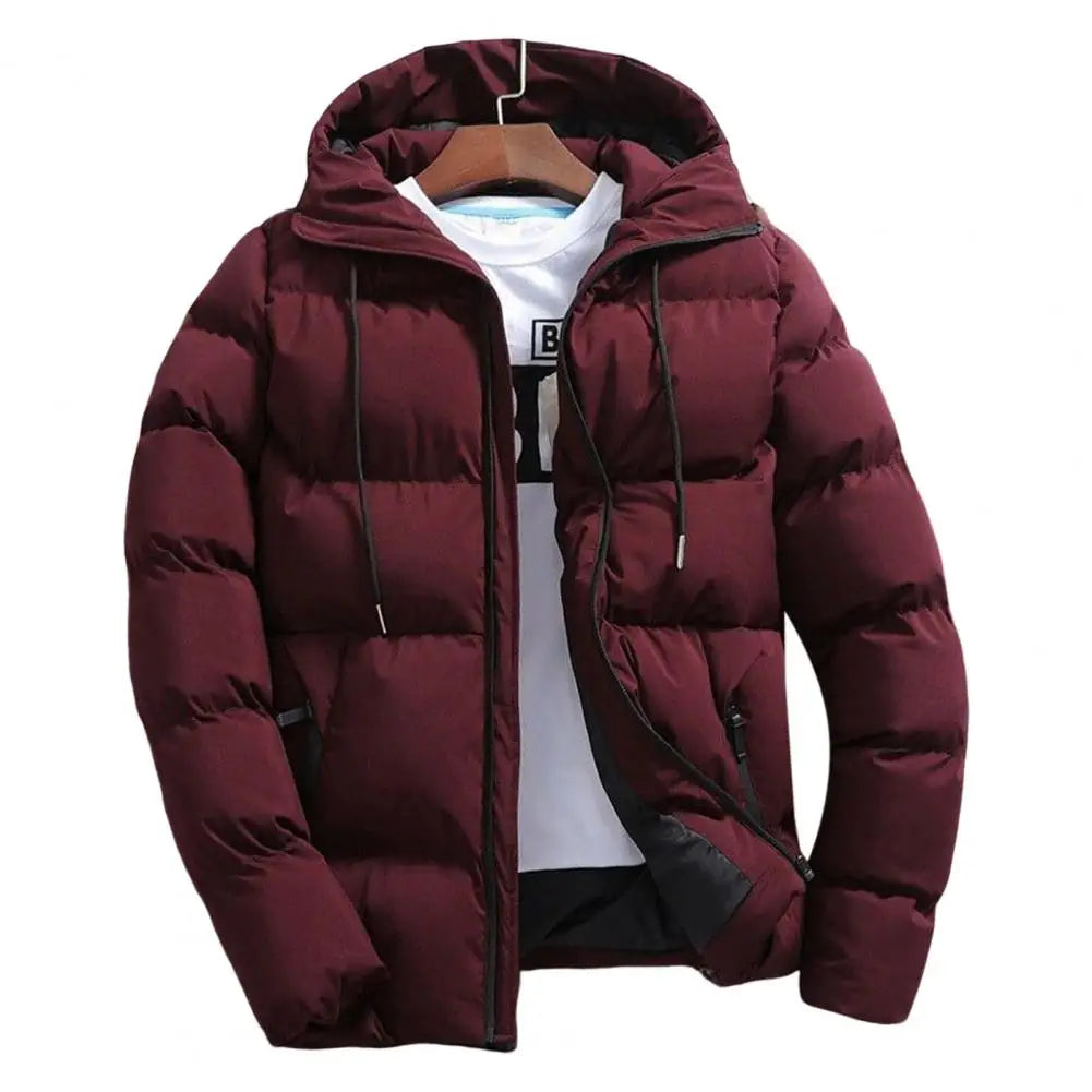 Mens Puffer Drawstring Pockets Windbreaker