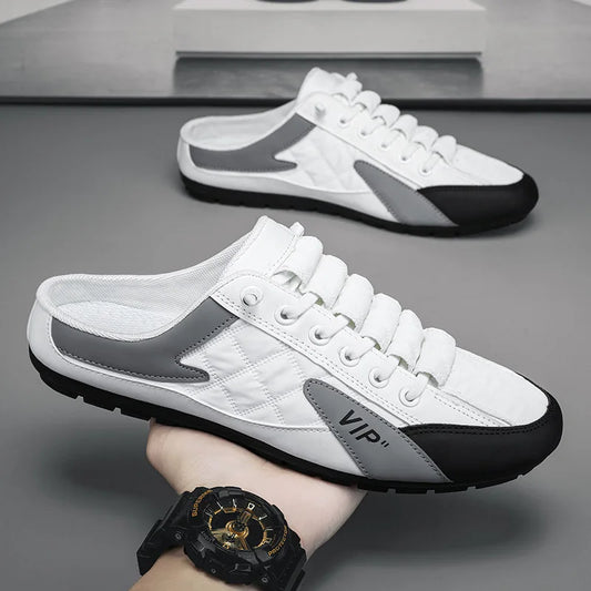 White And Gray Mule Sneakers
