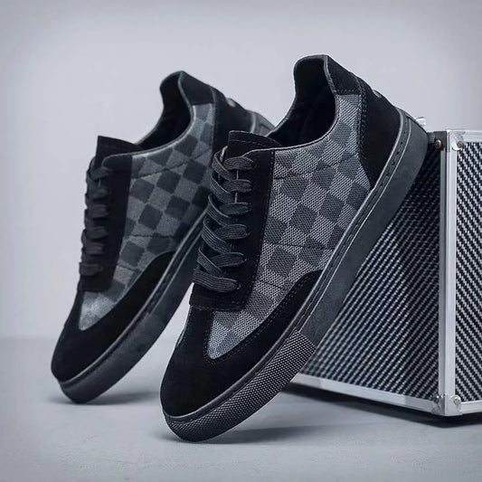 Men's Checkered Pattern Sneakers