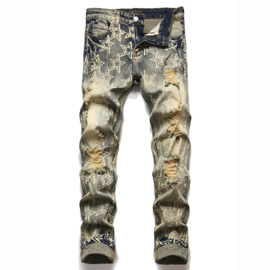 Men’s Star Ripped Jeans