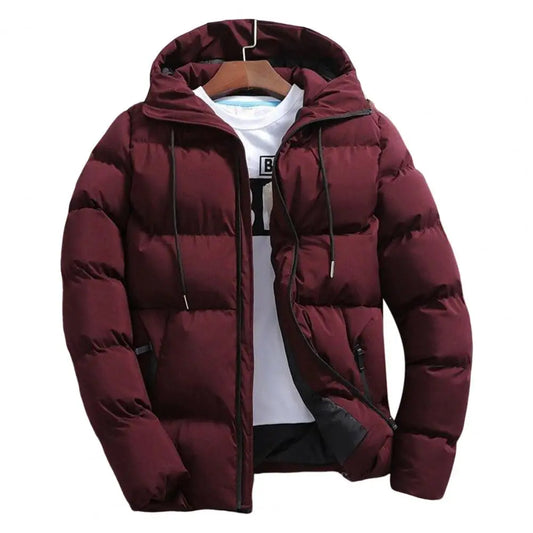 Mens Puffer Drawstring Pockets Windbreaker